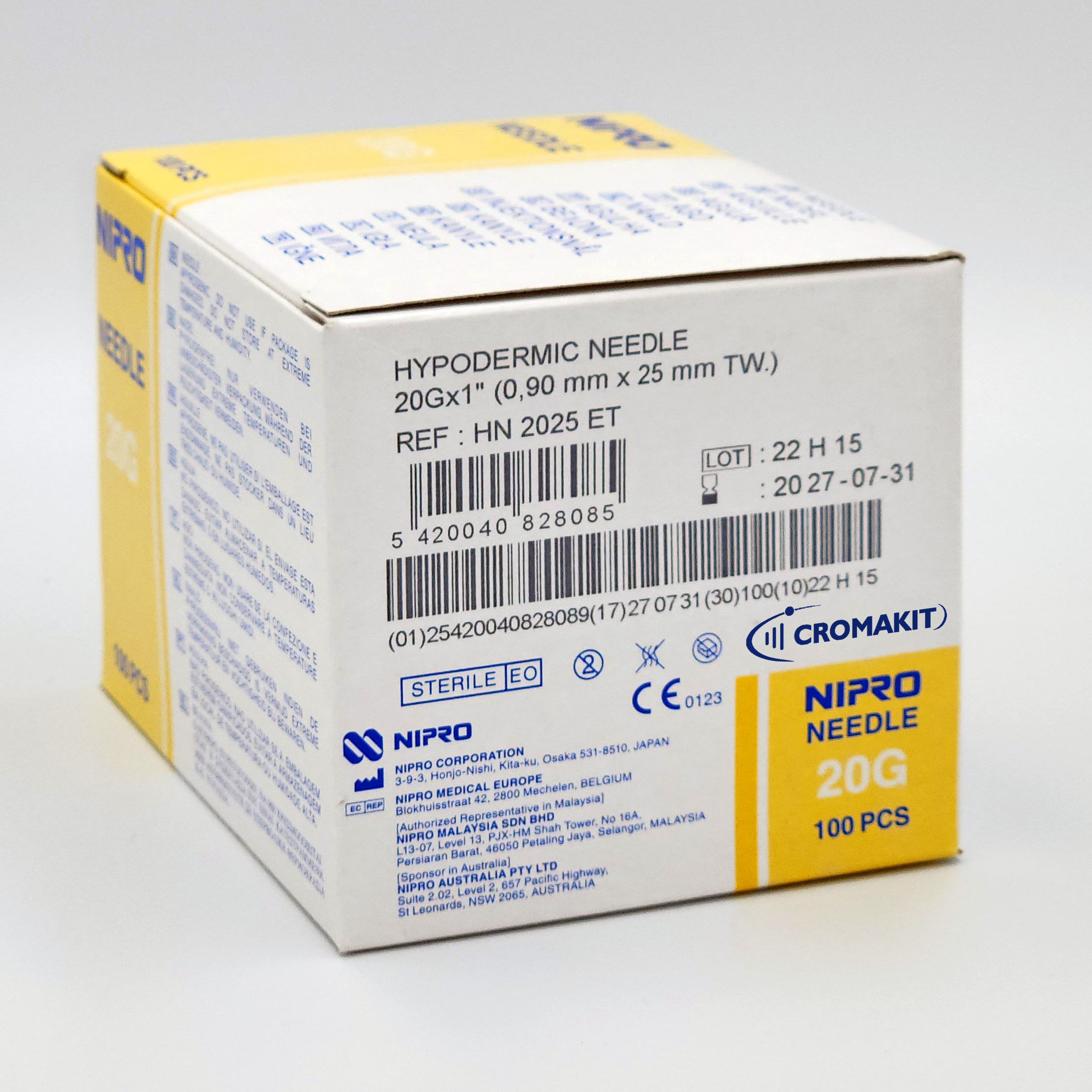 Aguja hipodÃ©rmica Nipro 0,9x25 mm (20 G x 1), 10