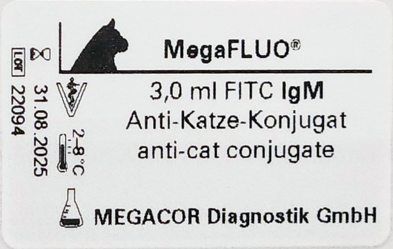 Megafluo Conjugate Anti-Cat 3 ml FITC IgM